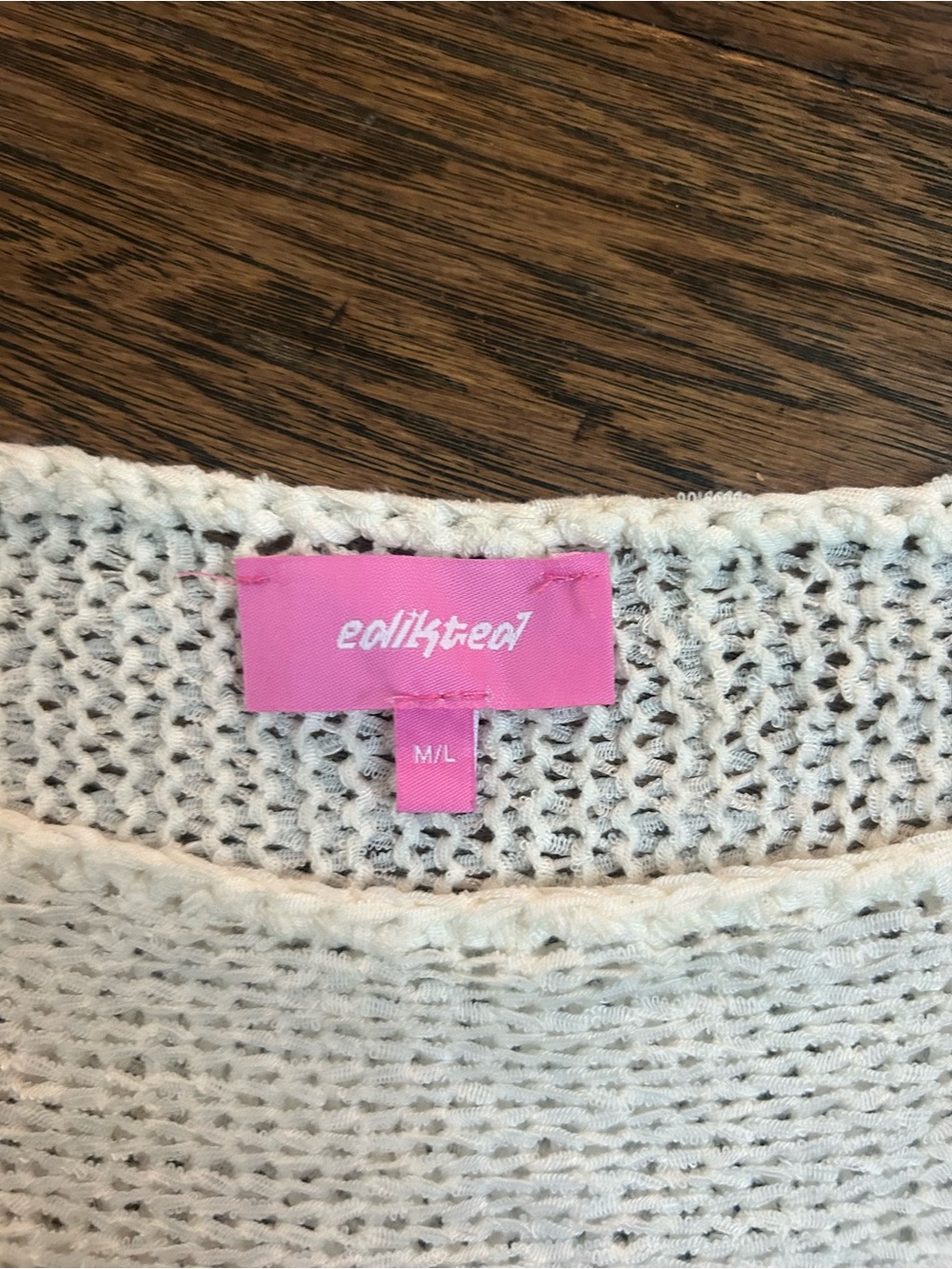 Edikted White Open-Knit Sweater Top